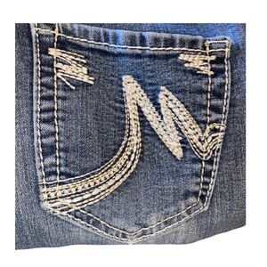 Maurice’s Women’s 7/8 Blue Bootcut Faded Low Rise Denim